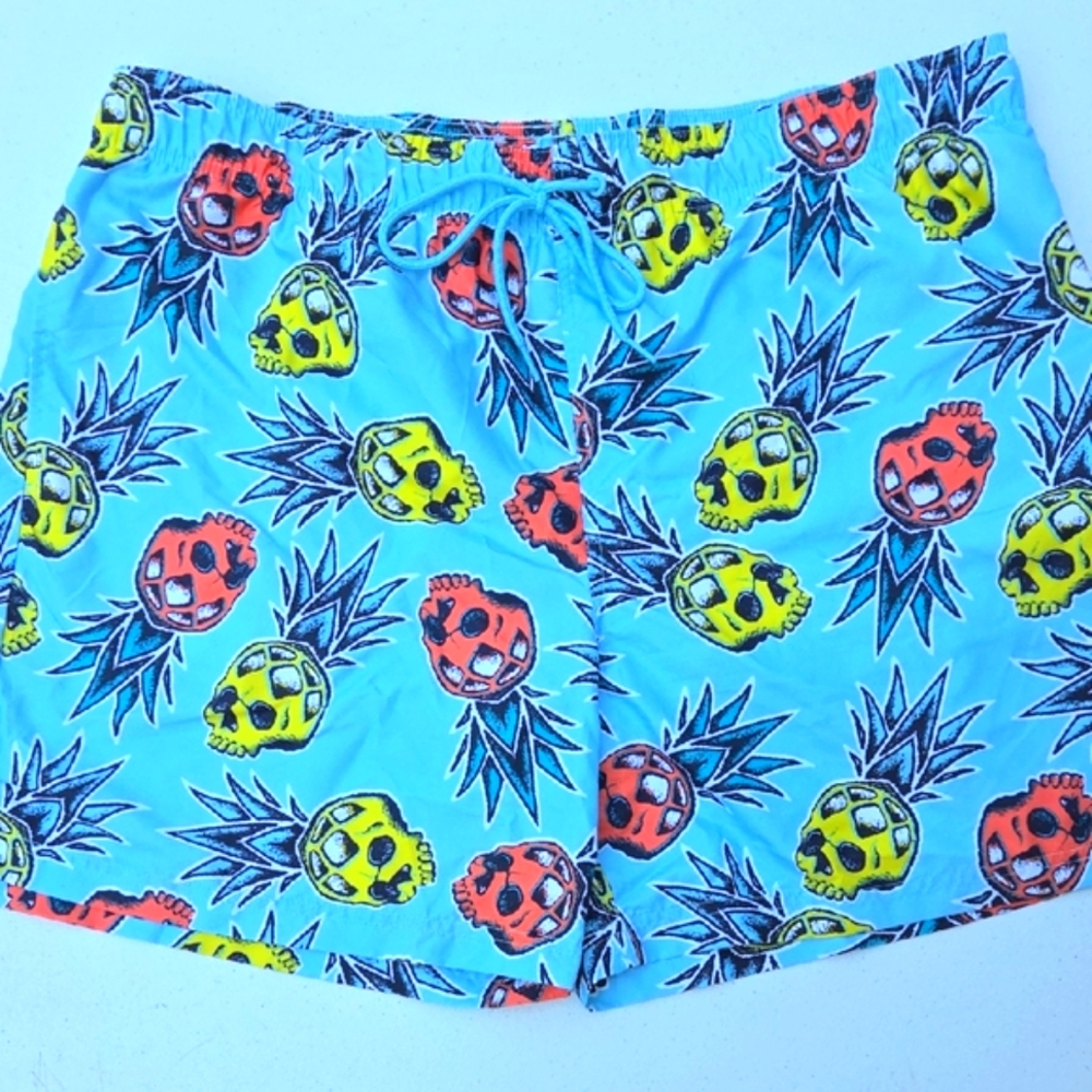 Blue and White Swim Shorts